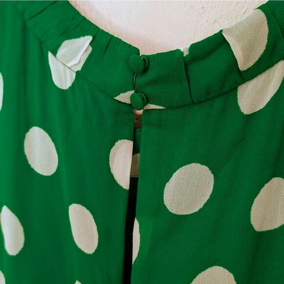 Boden Green Polka Dot Midi Dress Size 8 Petite - Picture 4 of 8